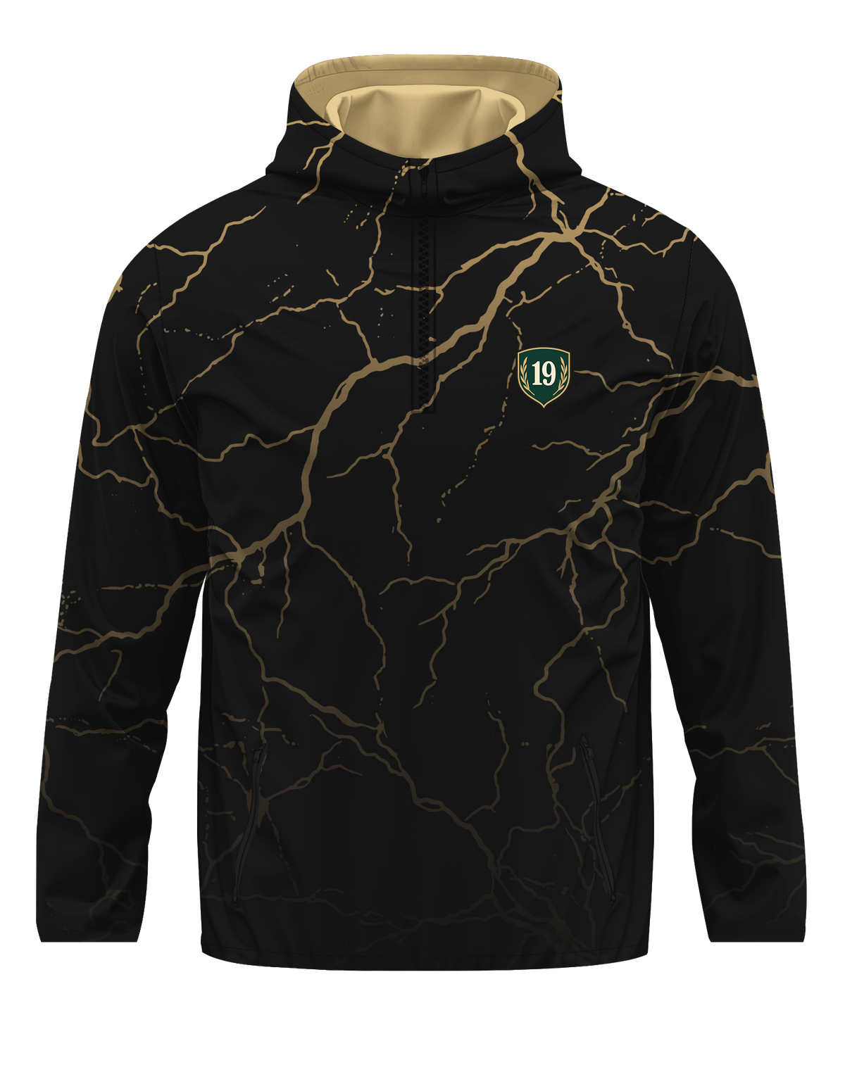 Goated Quarter Zip - Black / Gold lightning