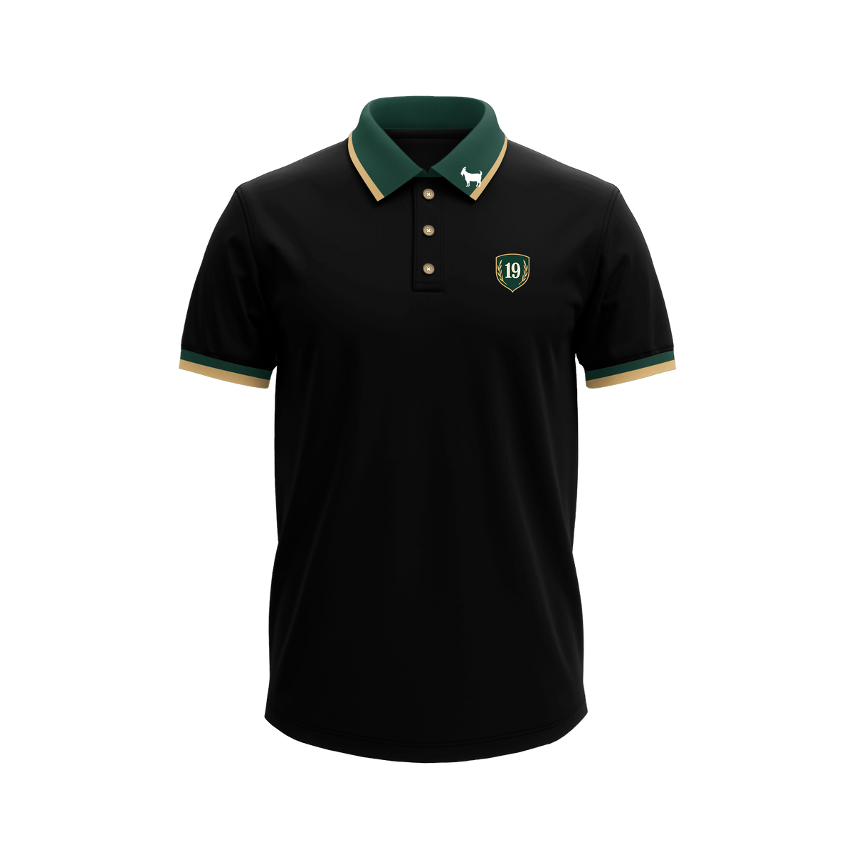 Goated Polo - Black / Green + Gold