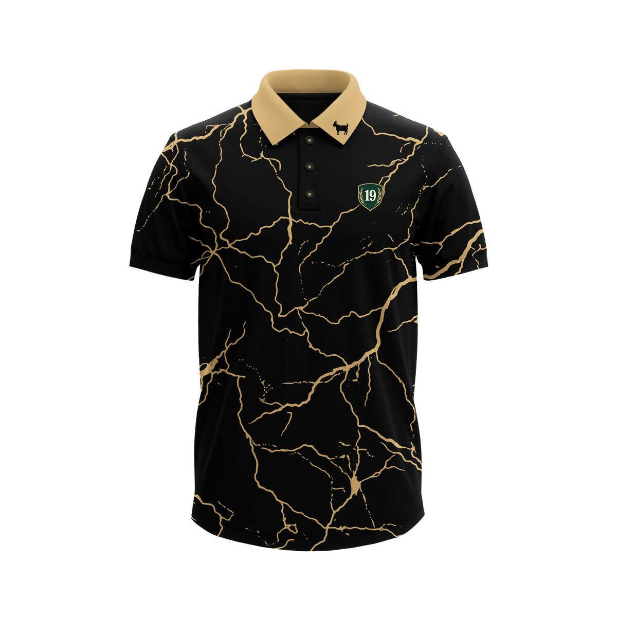 Goated Polo - Black / Gold lightning